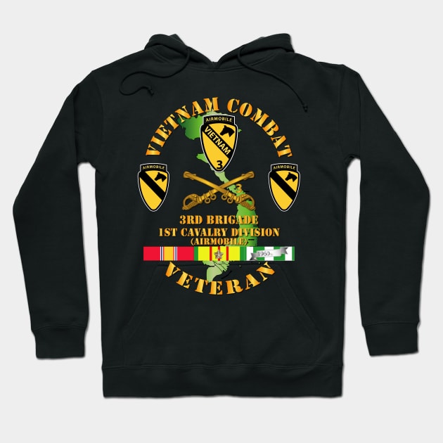 Vietnam Combat Cavalry Veteran w  3rd Brigade - 1st Cav Div Hoodie by twix123844